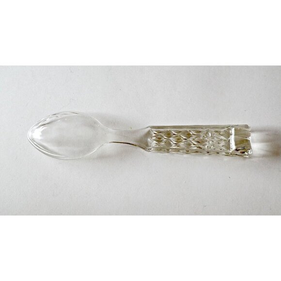 3 Depression Glass  Spoon and Forks Blue Clear 1930's Vintage - Picture 6 of 9